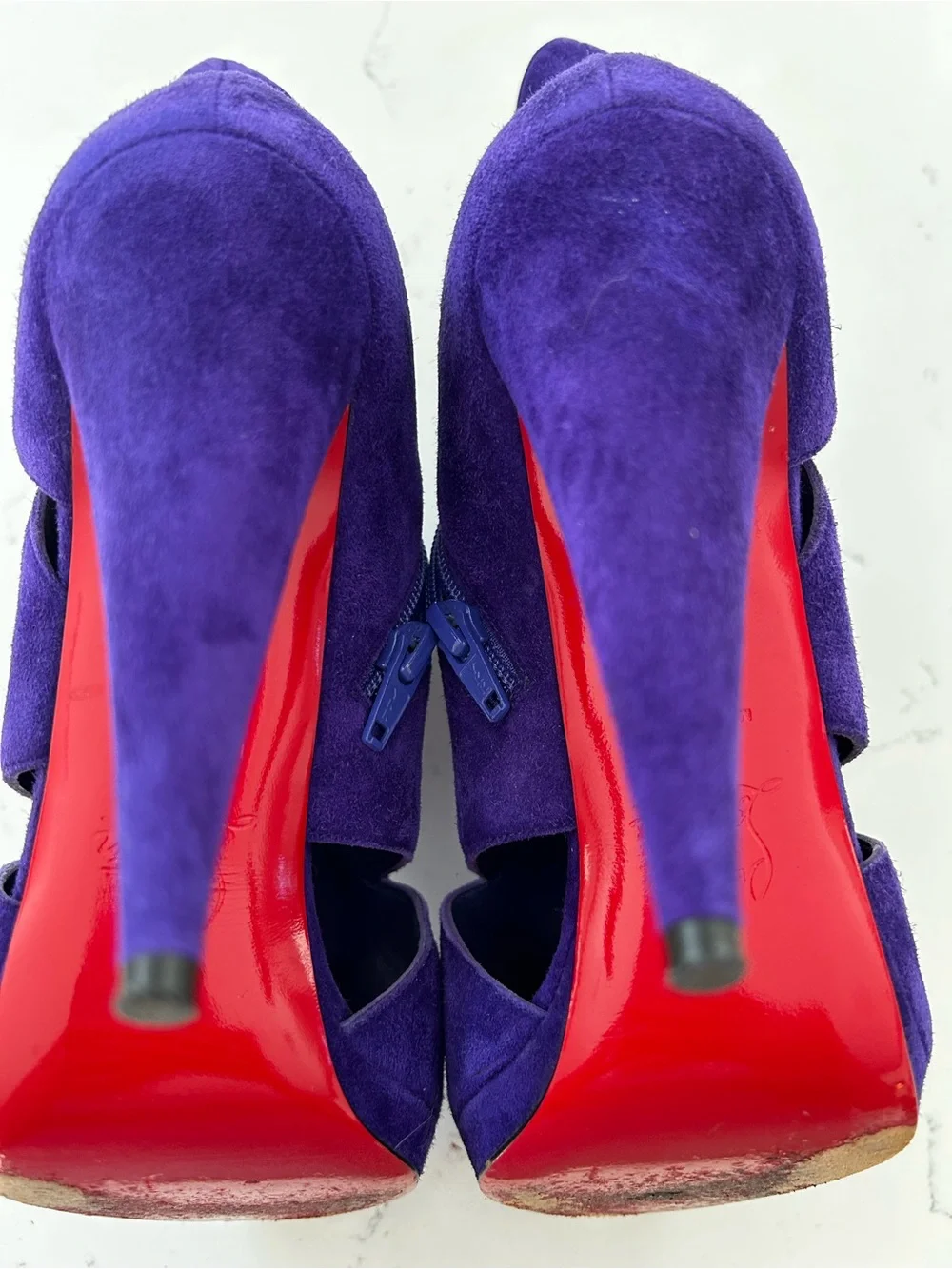 Christian louboutin purple suede leather booties/heels size 39